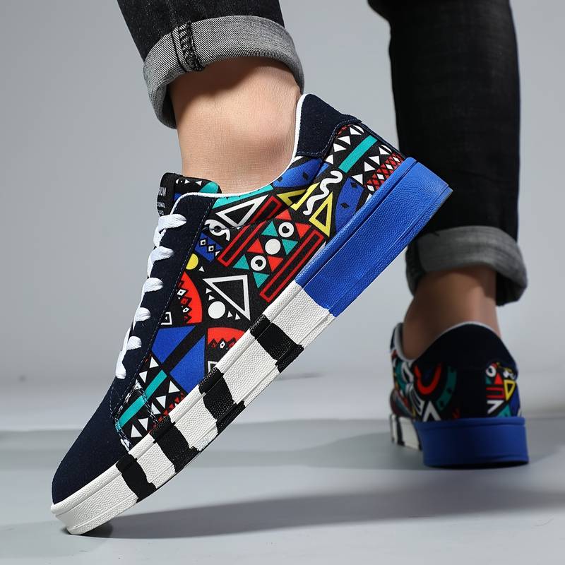 Bunter Low-Top-Sneaker mit Grafikdruck – Pelanva – Ansicht 10
