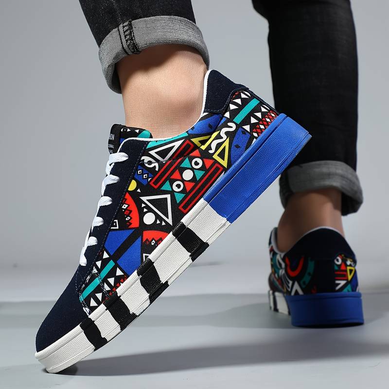 Bunter Low-Top-Sneaker mit Grafikdruck – Pelanva – Ansicht 5