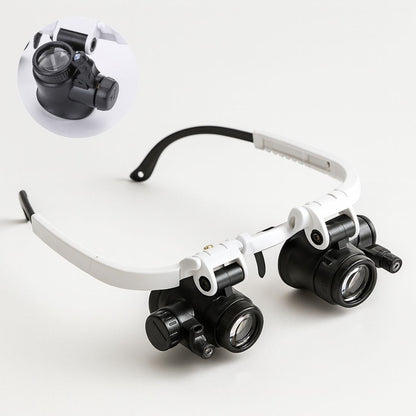 Lupenbrille mit LED-Licht und 8x, 15x & 23x Vergrößerung – Pelanva – Ansicht 1