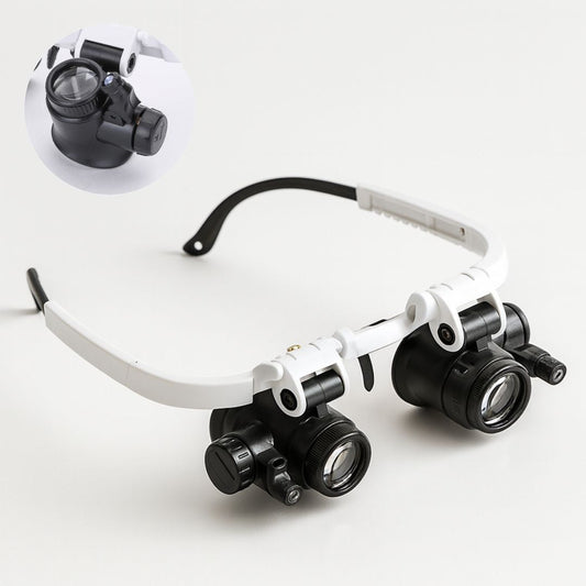 Lupenbrille mit LED-Licht und 8x, 15x & 23x Vergrößerung – Pelanva – Ansicht 1