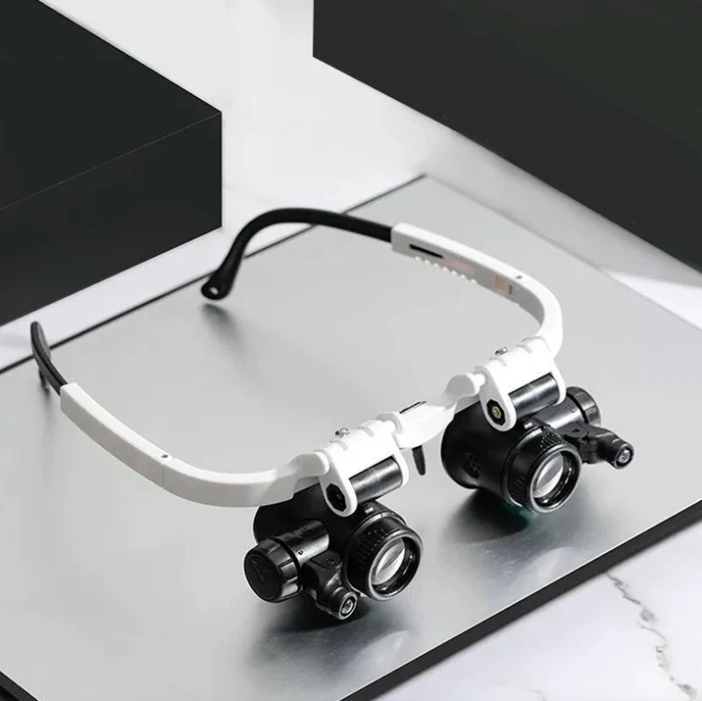 Lupenbrille mit LED-Licht und 8x, 15x & 23x Vergrößerung – Pelanva – Ansicht 2