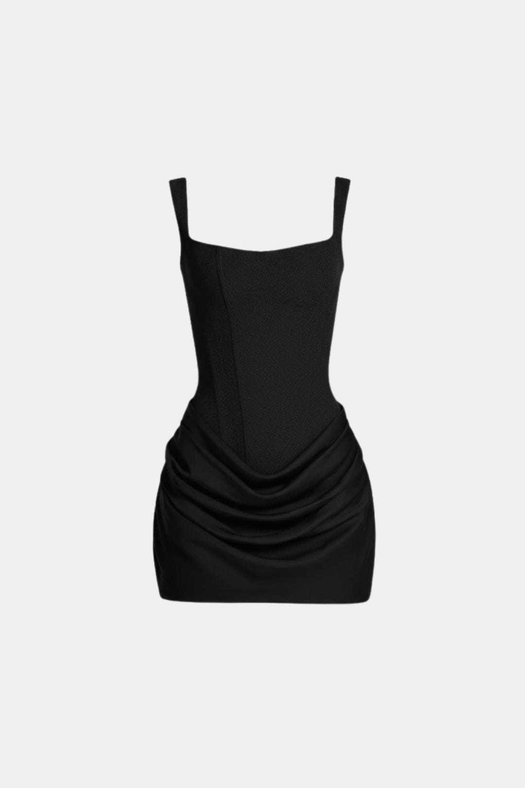 Damen Mini-Kleid mit quadratischem Ausschnitt und drapiertem Cowl-Rock – Ansicht 10