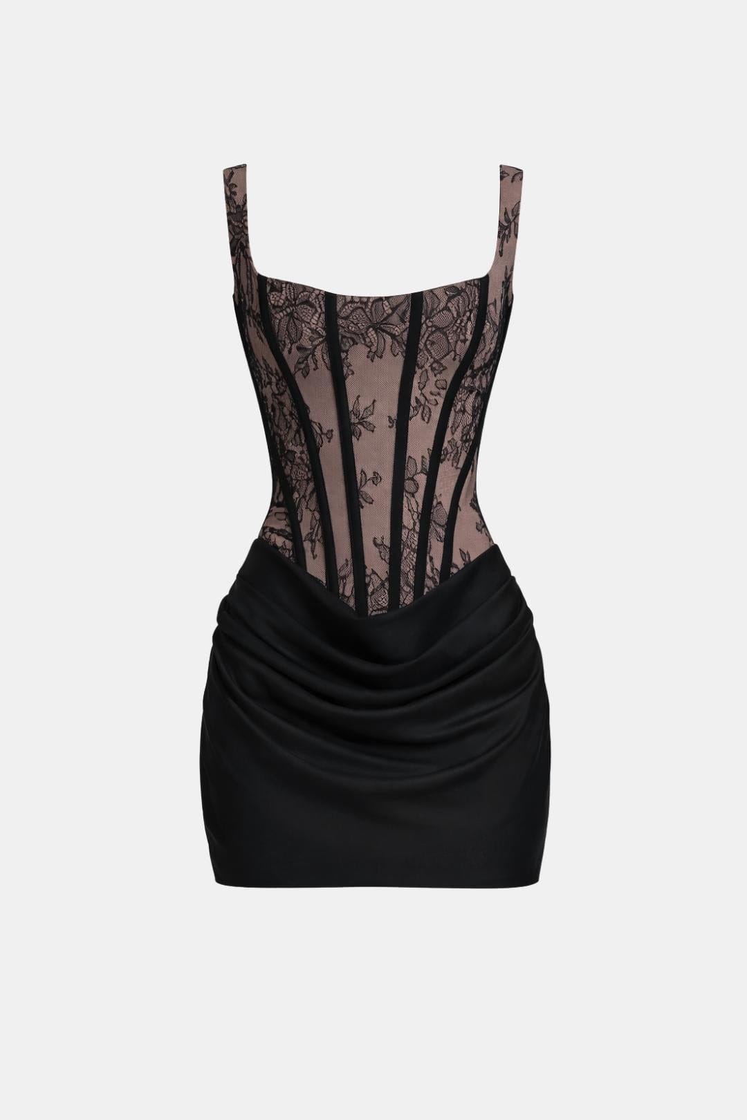 Damen Mini-Kleid mit quadratischem Ausschnitt und drapiertem Cowl-Rock – Ansicht 16