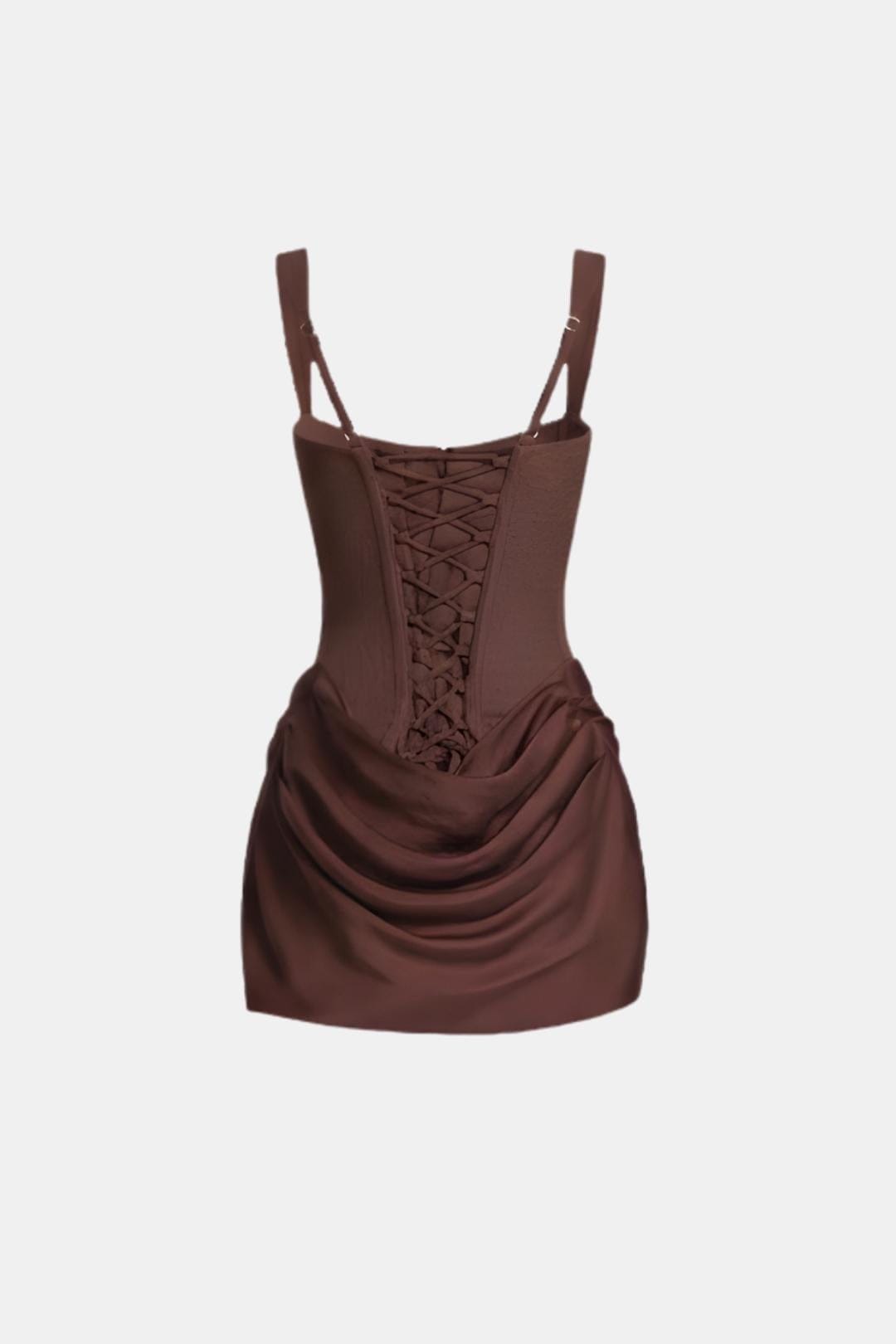 Damen Mini-Kleid mit quadratischem Ausschnitt und drapiertem Cowl-Rock – Ansicht 6