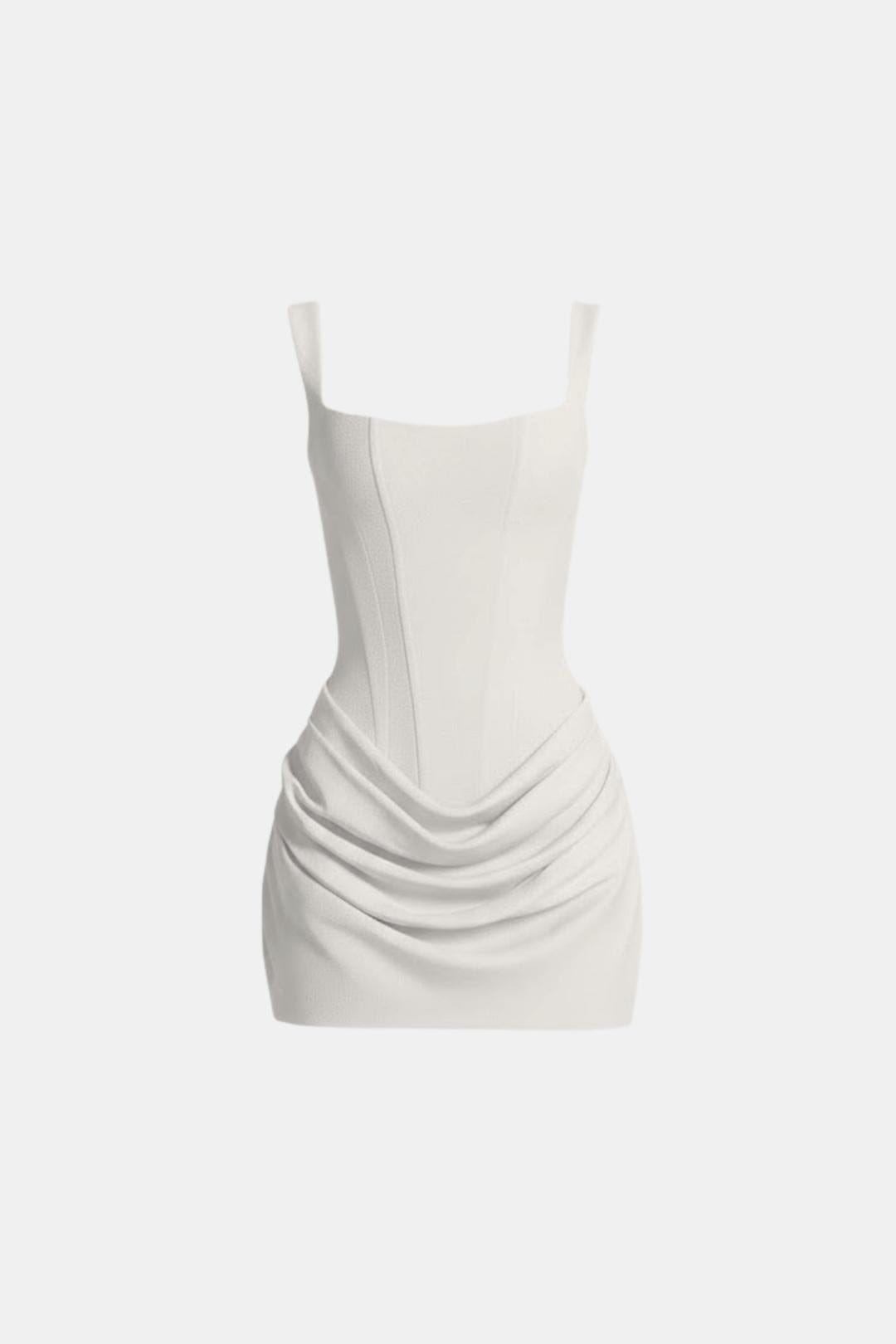 Damen Mini-Kleid mit quadratischem Ausschnitt und drapiertem Cowl-Rock – Ansicht 8