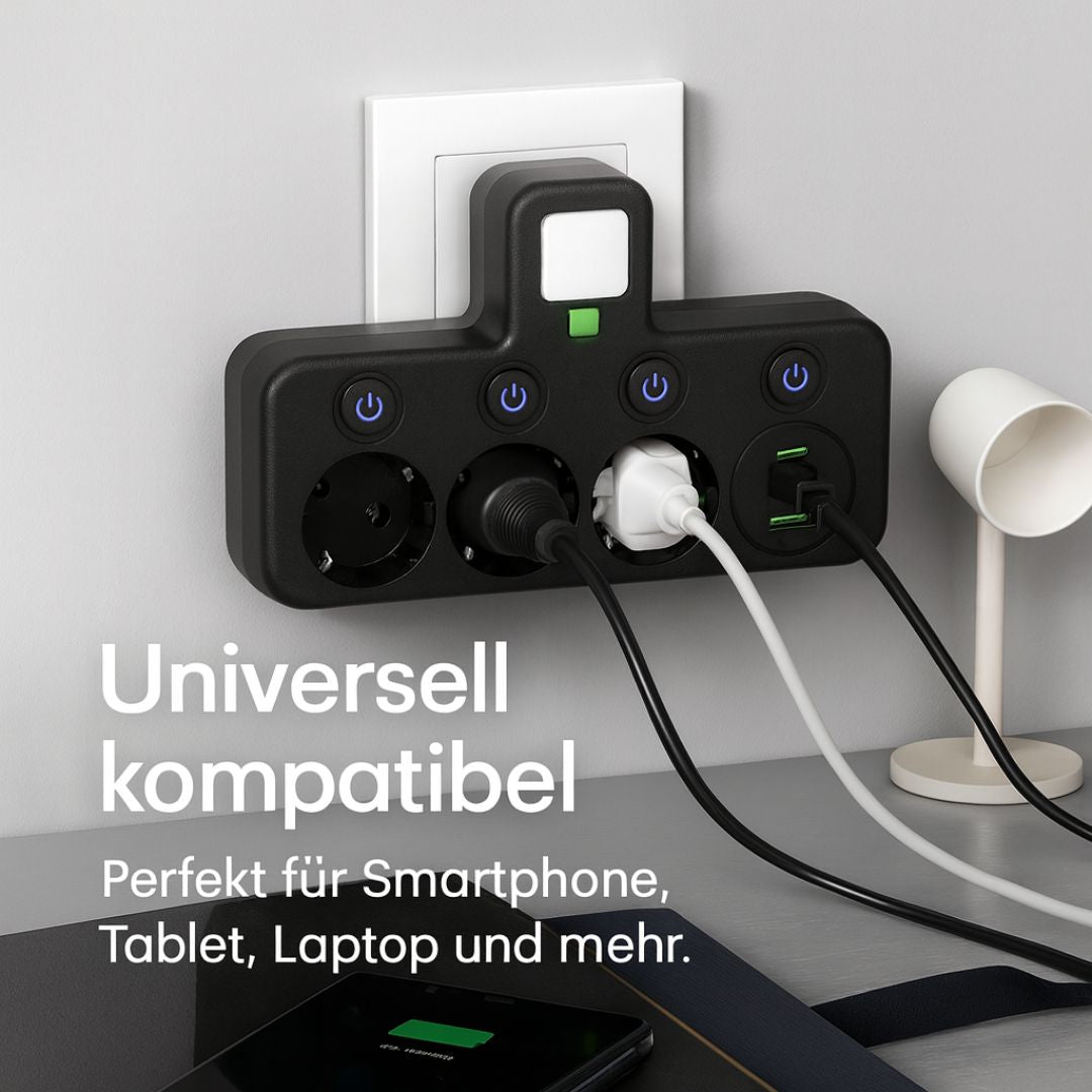 Mehrfachsteckdose mit USB und Schalter – Pelanva – Ansicht 2