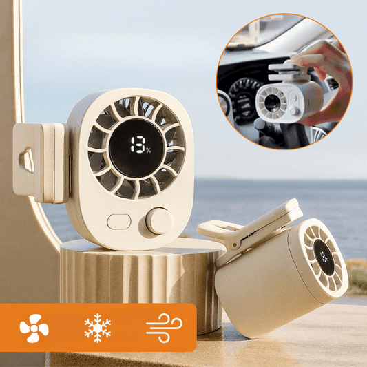Mini Clip-Ventilator mit Akku und LED-Display – Pelanva – Ansicht 1