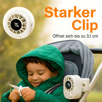 Mini Clip-Ventilator mit Akku und LED-Display – Pelanva – Ansicht 4