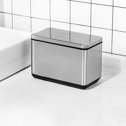 Edelstahl-Mülleimer mit geruchsdichtem Deckel, Nahaufnahme – Pelanva