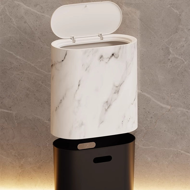 Eleganter Mülleimer im Marmordesign, Lieferumfang – Pelanva