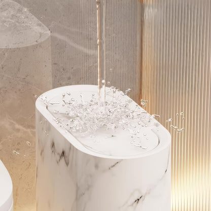 Eleganter Mülleimer im Marmordesign, Materialansicht – Pelanva