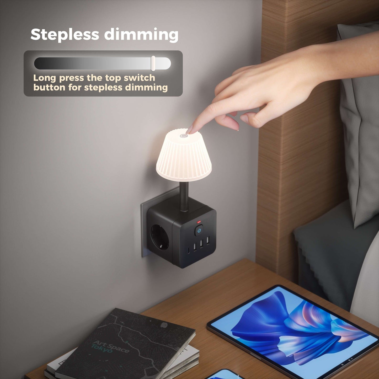 Nachttischlampe mit Steckdose – Pelanva – Ansicht 7