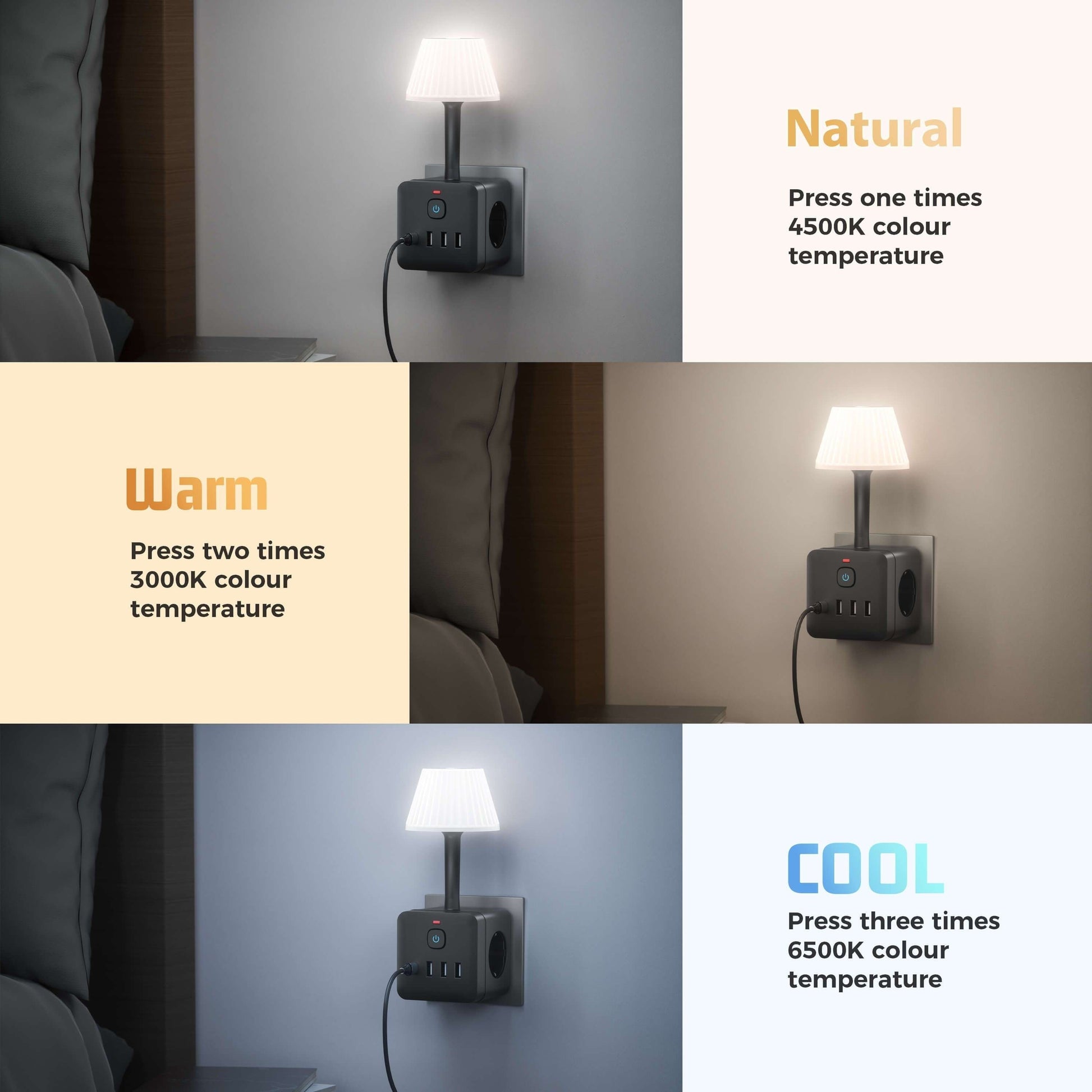 Nachttischlampe mit Steckdose – Pelanva – Ansicht 8