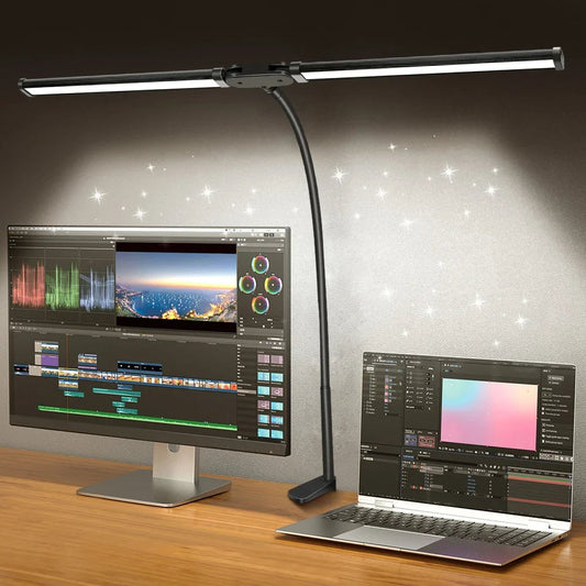 Norin - Dimmbare Doppelkopf-LED-Schreibtischlampe