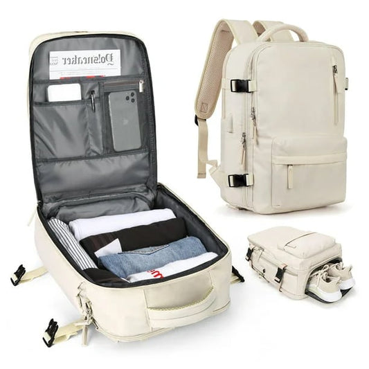 Pelanva Robuster Rucksack – Wasserdichte Laptop Reisetasche mit USB-Ladefunktion