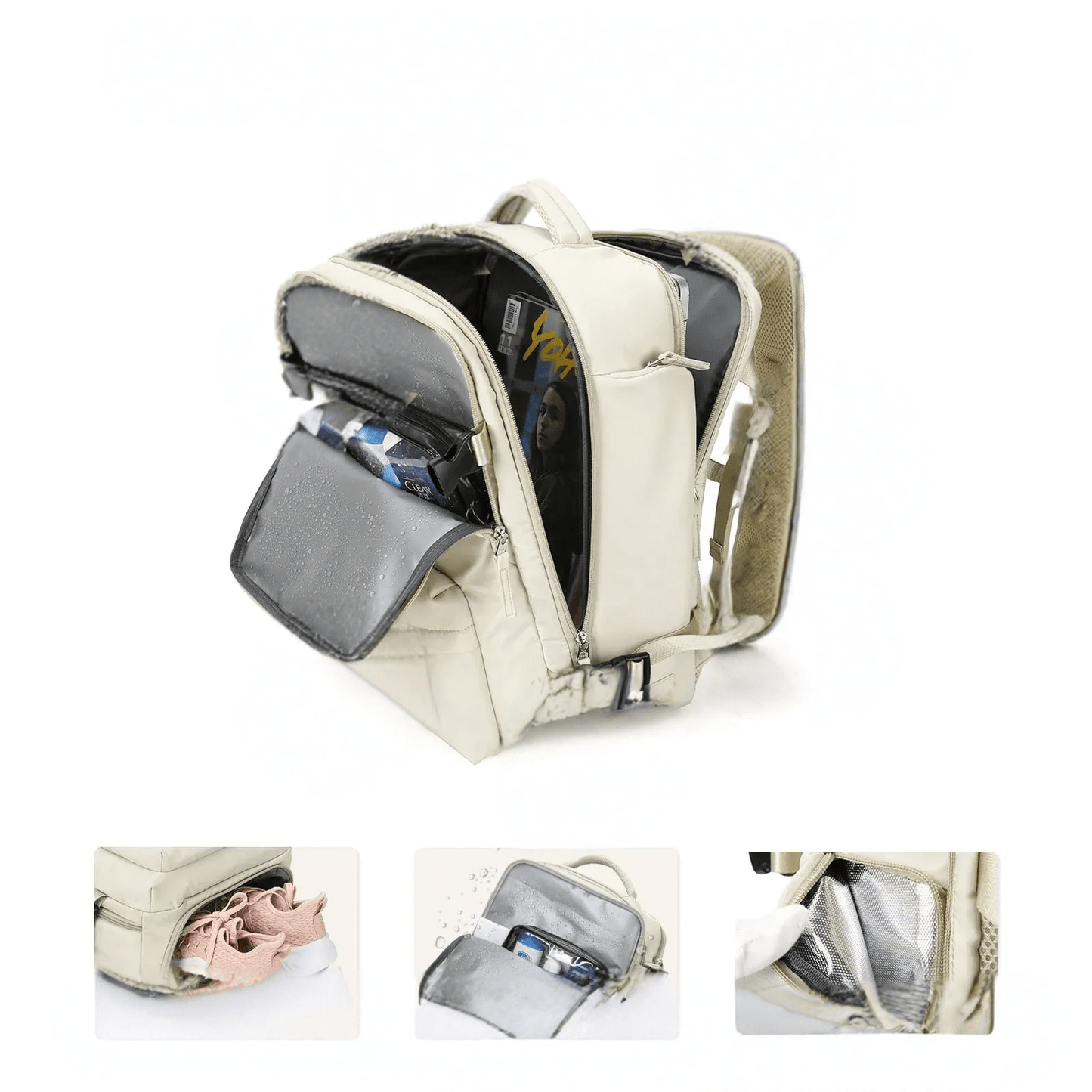 Pelanva Robuster Rucksack – Wasserdichte Laptop Reisetasche mit USB-Ladefunktion