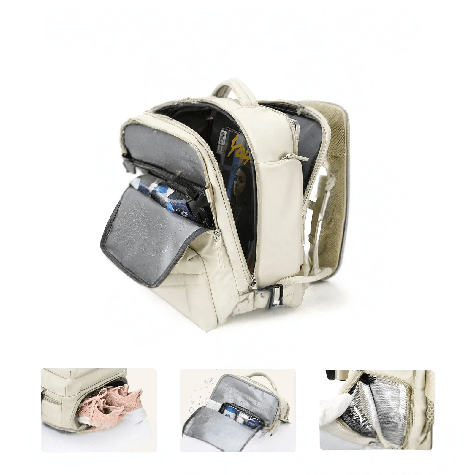 Pelanva Robuster Rucksack – Wasserdichte Laptop Reisetasche mit USB-Ladefunktion
