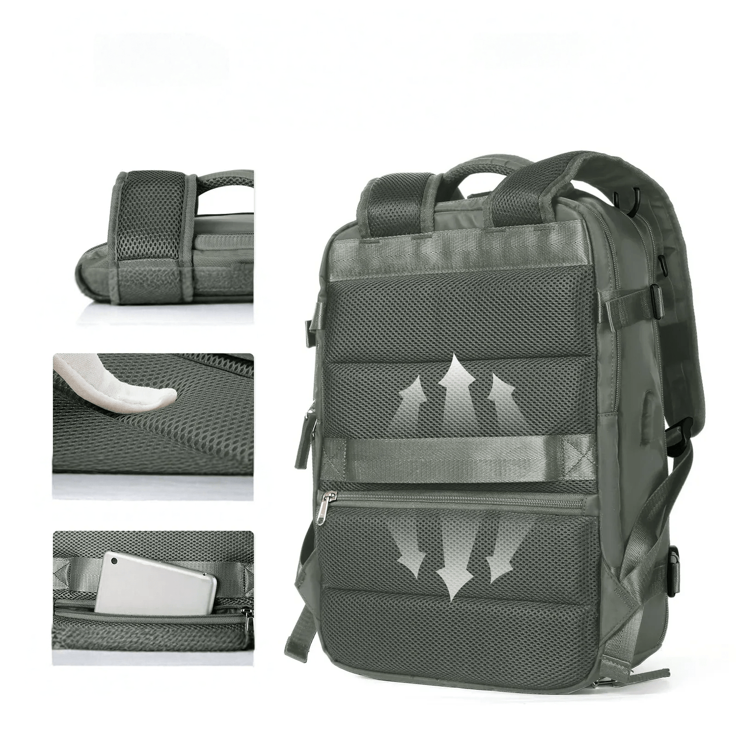 Pelanva Robuster Rucksack – Wasserdichte Laptop Reisetasche mit USB-Ladefunktion