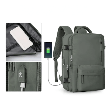 Pelanva Robuster Rucksack – Wasserdichte Laptop Reisetasche mit USB-Ladefunktion