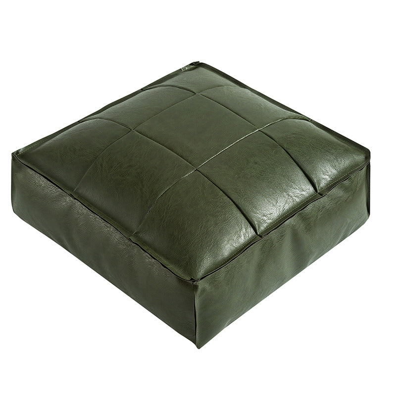 Marokkanisches Kunstleder-Pouf mit Muster, Materialansicht – Pelanva