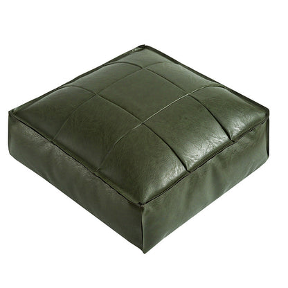 Marokkanisches Kunstleder-Pouf mit Muster, Materialansicht – Pelanva