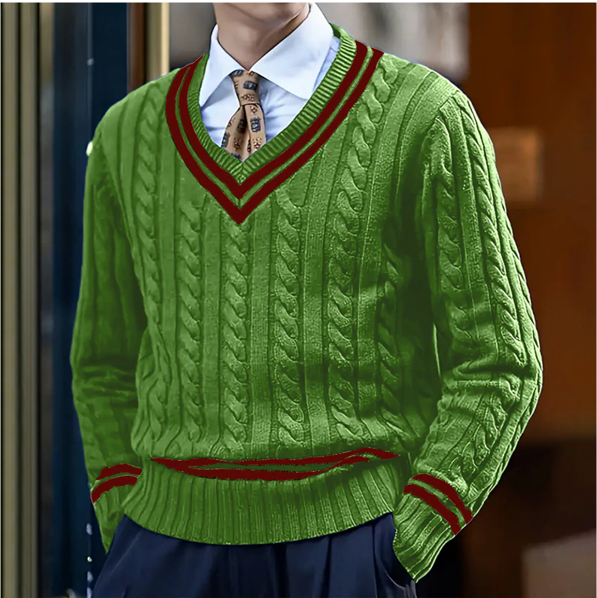 Pullover Herren V-Ausschnitt – Pelanva – Ansicht 3
