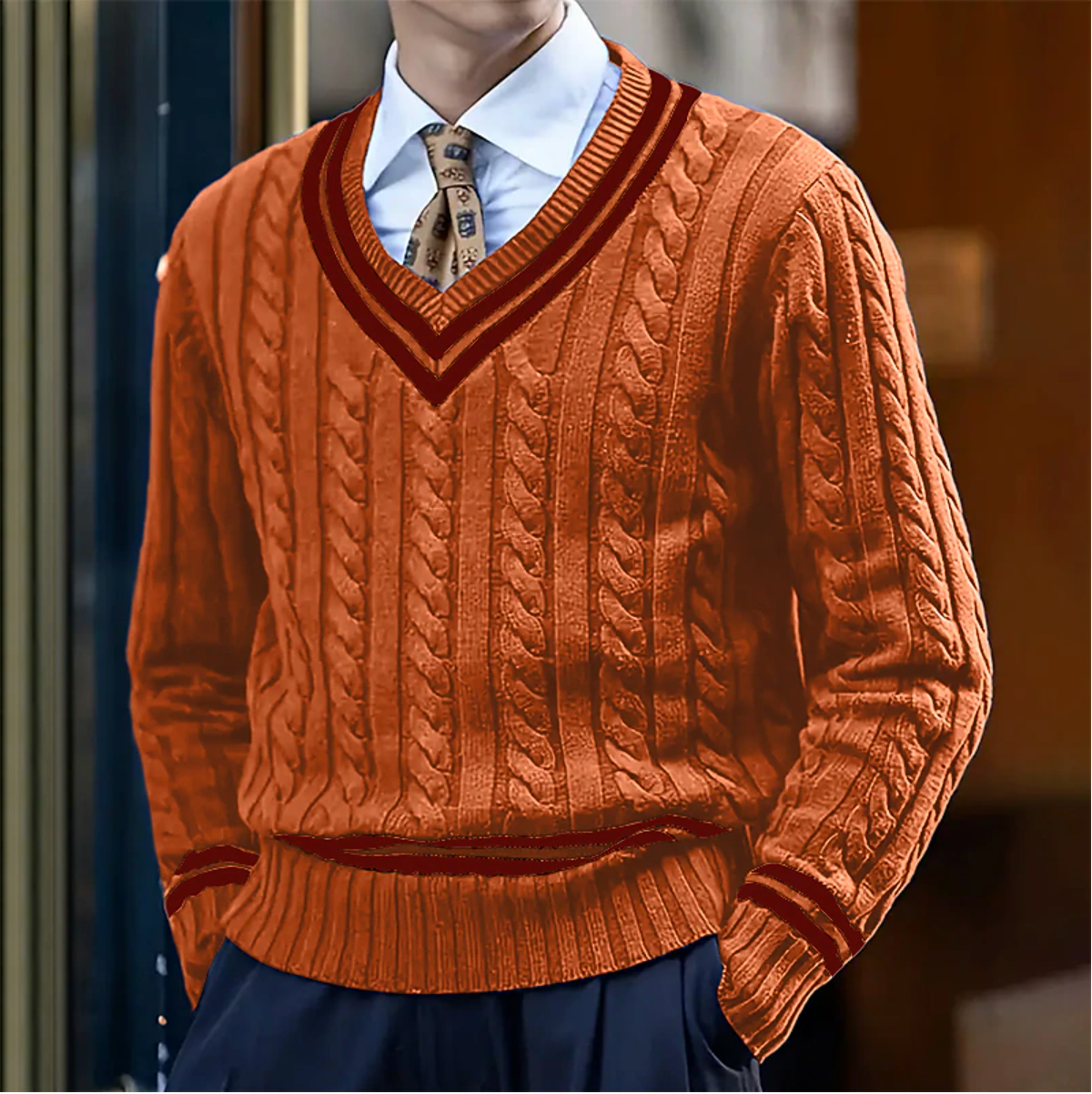Pullover Herren V-Ausschnitt – Pelanva – Ansicht 4