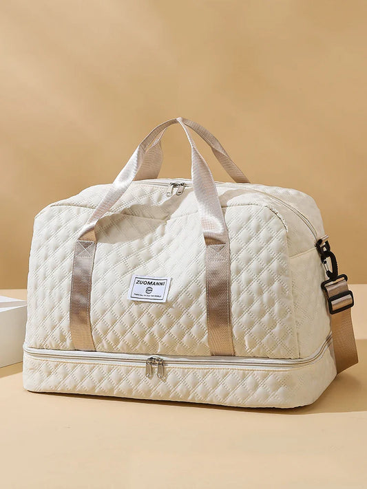 Raumio TravelFlex Leichte Reisetasche mit Rautenmuster| Große Sport- & Wochenendtasche mit Schuhfach & Nassfach| Handgepäckta