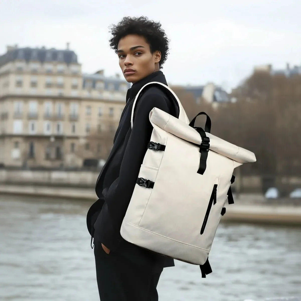 Erweiterbarer Rolltop-Rucksack mit Laptopfach und großem Volumen – Pelanva – Ansicht 1