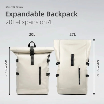 Erweiterbarer Rolltop-Rucksack mit Laptopfach und großem Volumen – Pelanva – Ansicht 9