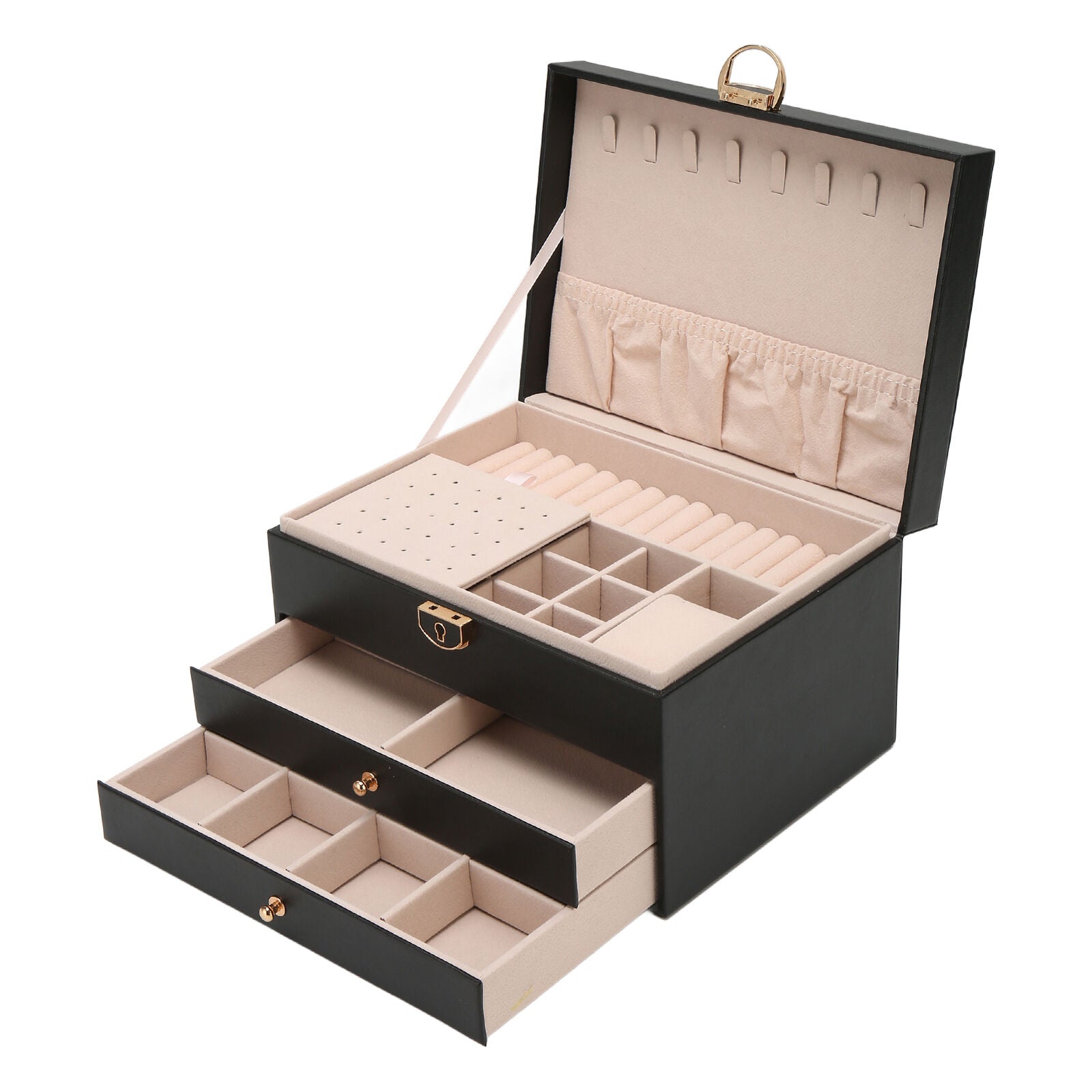 Sferica - Elegante Mehrschichtige Schmuckdose aus Leder für Damen