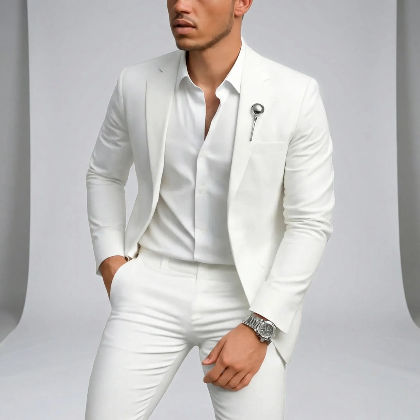 Zweiteiliger Slim-Fit-Anzug für Herren – Pelanva – Ansicht 2