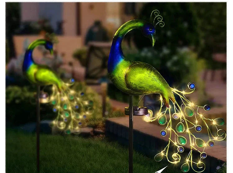 solar gartenleuchte eisen pfau design – Pelanva – Ansicht 4