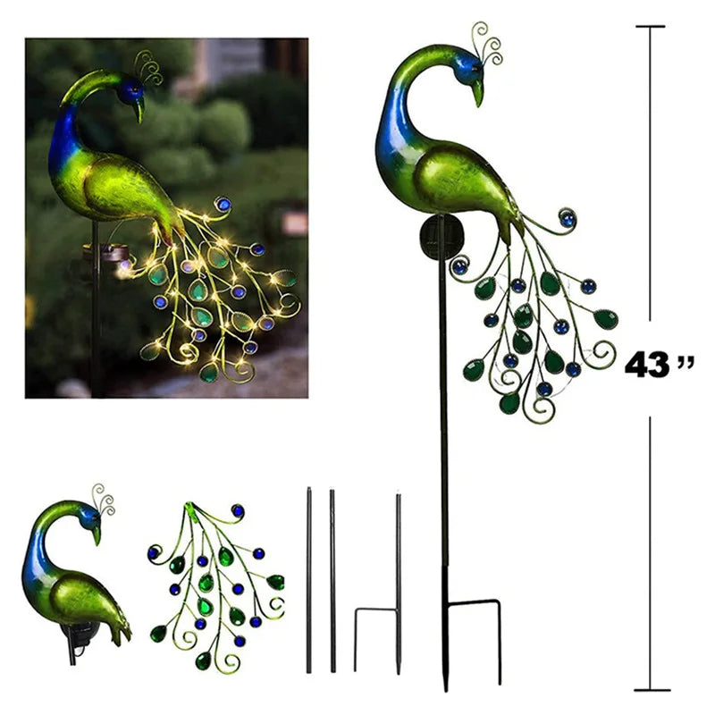 solar gartenleuchte eisen pfau design – Pelanva – Ansicht 6