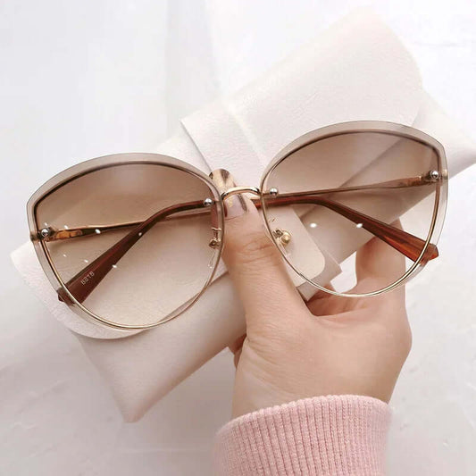 Sonnenbrille Damen, Randlose Katzenaugenform UV400 – Brille