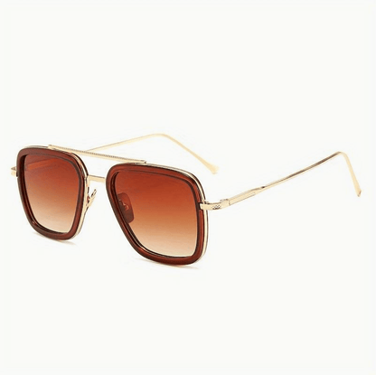 Luxuriöse Herren-Sonnenbrille mit UV-Schutz, Nahaufnahme – Pelanva