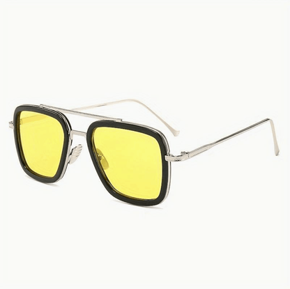 Luxuriöse Herren-Sonnenbrille mit UV-Schutz, im Einsatz – Pelanva