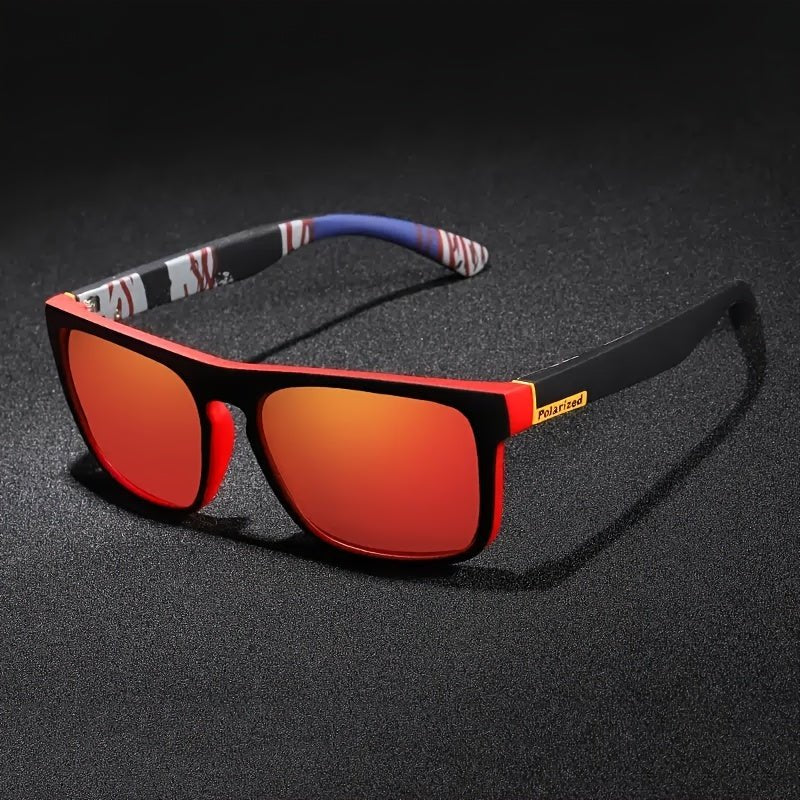 Polarisierte quadratische Sonnenbrille mit UV-Schutz, Nahaufnahme – Pelanva