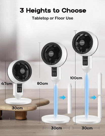 Verstellbarer Standventilator mit 3D-Oszillation – Pelanva – Ansicht 2
