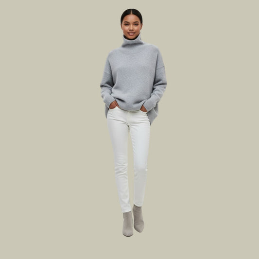 Stefanie | Locker Geschnittener Rollkragenpullover für Damen – Pullover & Strick