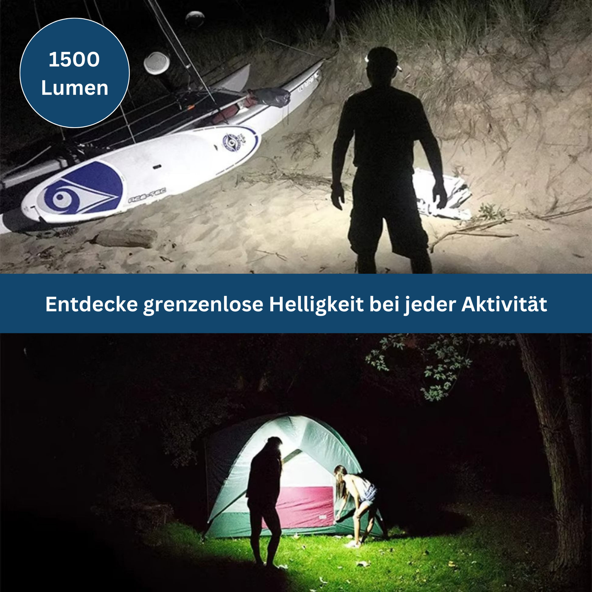 Stirnlampe 1500 Lumen – Pelanva – Ansicht 2