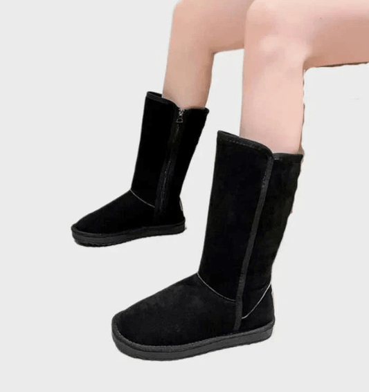 Suede Schaffell Damenstiefel – Stiefel