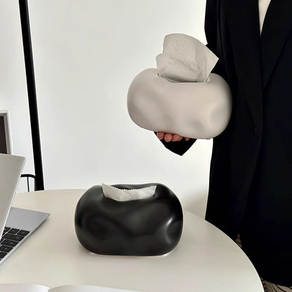 Design-Taschentuchbox aus Keramik in Wolkenform, Seitenansicht – Pelanva