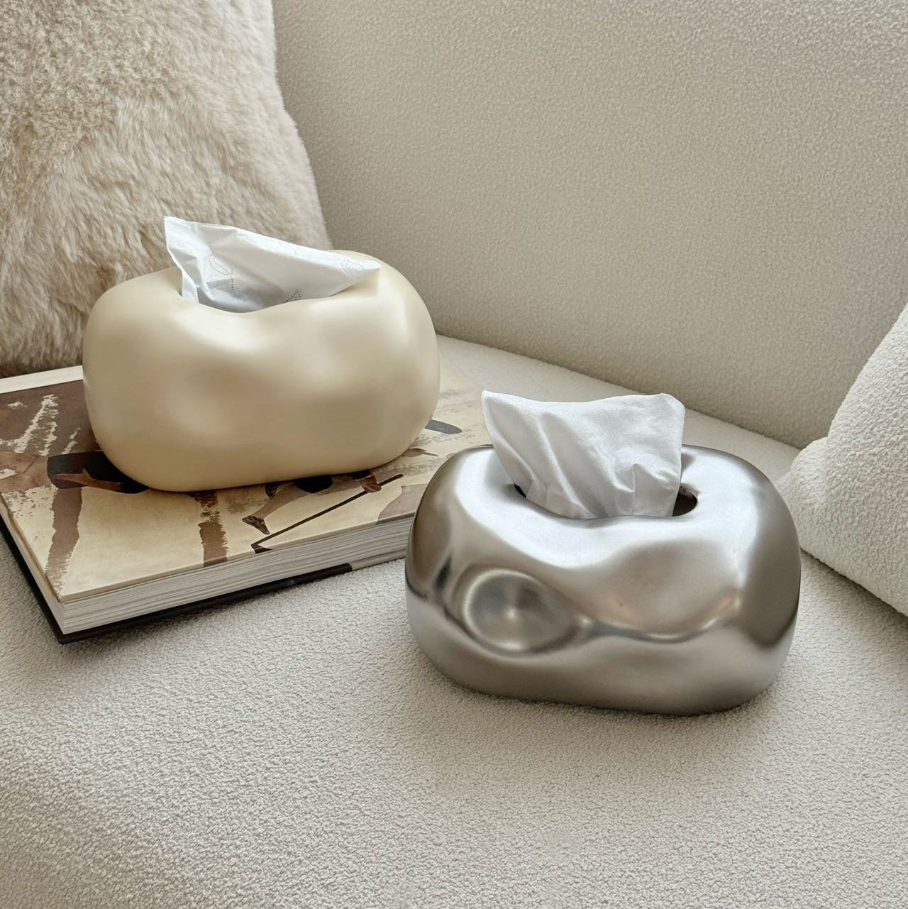 Design-Taschentuchbox aus Keramik in Wolkenform, Anwendungsbeispiel – Pelanva