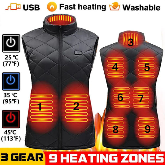 ThermaBelle Damen Heizweste| USB-Beheizte Weste mit Infrarot-Technologie| Wärmeregulierend & Leicht| Ideal für Herbst & Winte