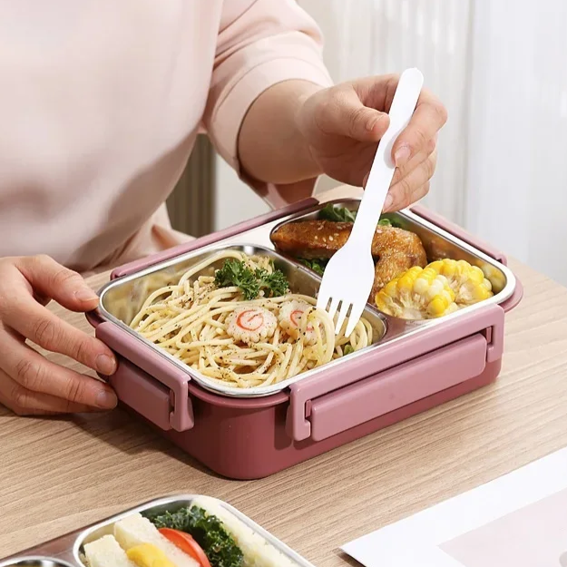 Thermobehälter für Essen aus Edelstahl mit Fächern – Pelanva – Ansicht 10