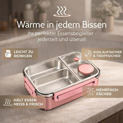 Thermobehälter für Essen aus Edelstahl mit Fächern – Pelanva – Ansicht 4