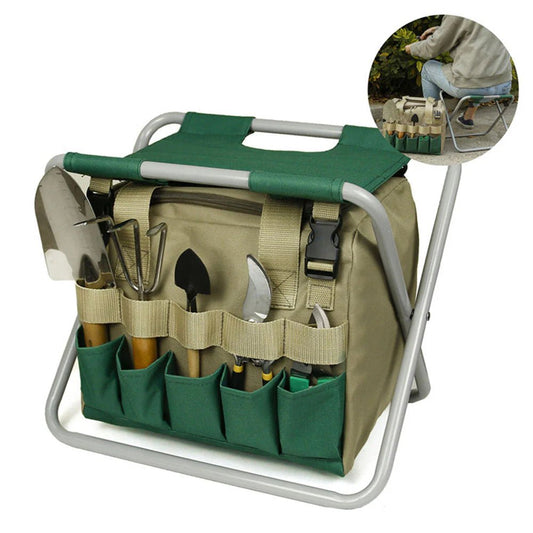 Vela - Faltbarer Leichter Tragbarer und Komfortabler Gartenstuhl mit Werkzeugtasche