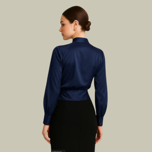 Verena | Elegante Satin Wickelbluse für Damen – Bluse