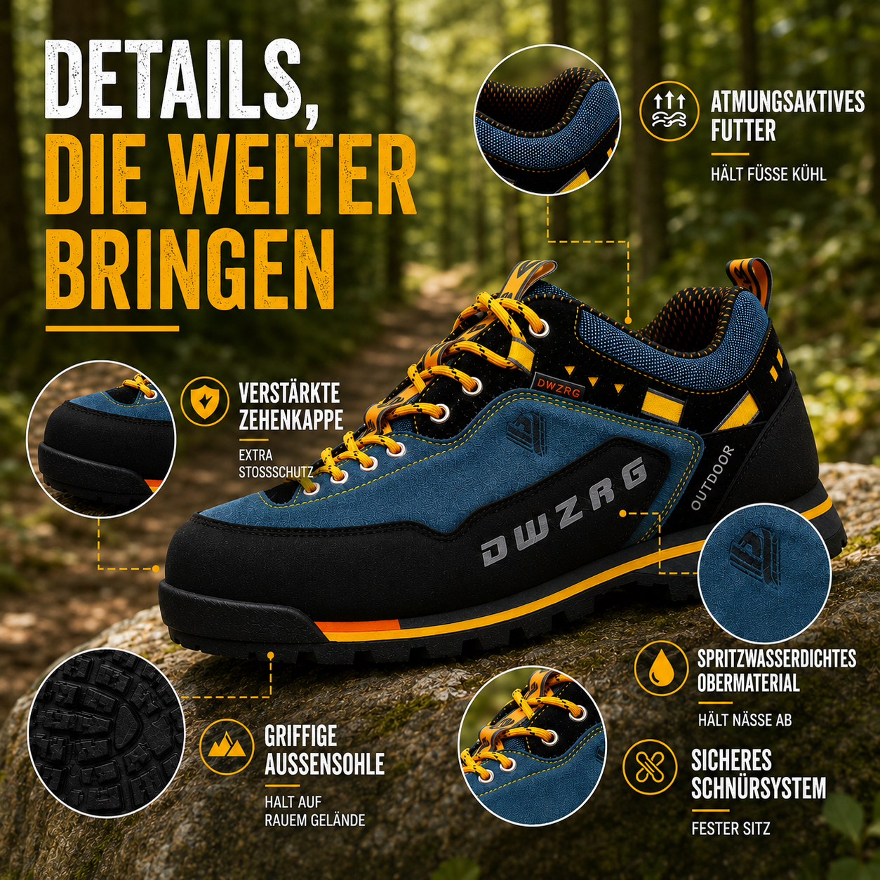 Wanderschuhe Herren wasserdicht – Pelanva – Ansicht 5